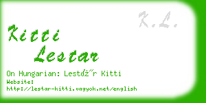 kitti lestar business card